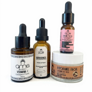 Kit Anti-Idade - Colágeno - Hidratante facial - hidratante área dos Olhos - Sérum de rosa mosqueta