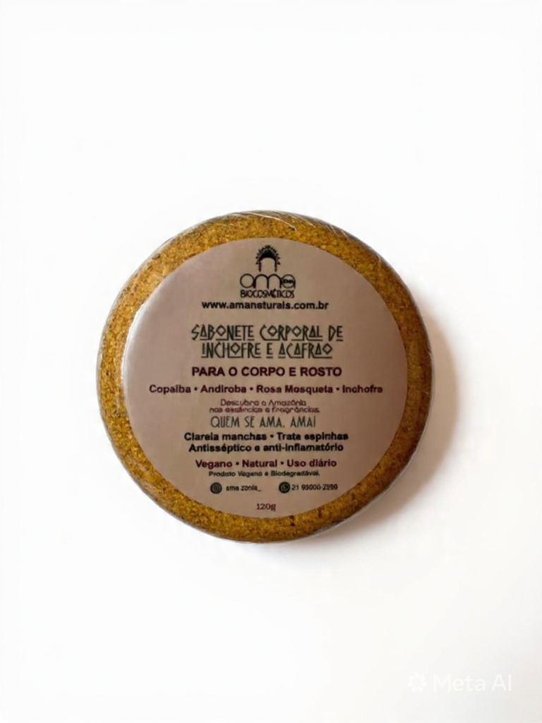 Sabonete Natural Corporal e Facial de enxofre e açafrão - 120gm
